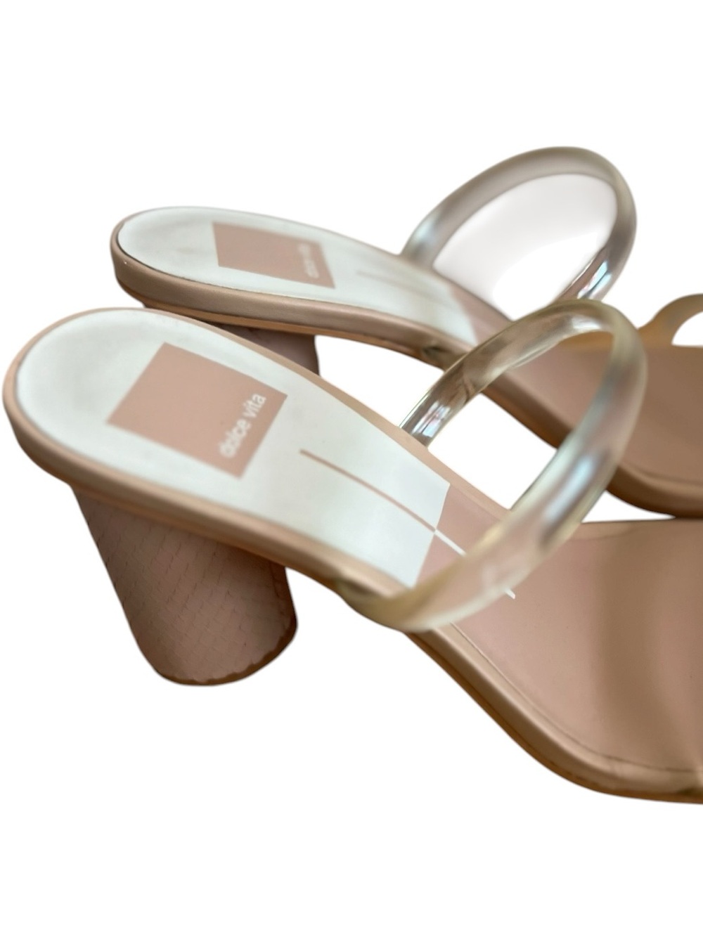 Dolce Vita Women's Nude Clear-Strap Slide Sandals - Picture 3 of 6
